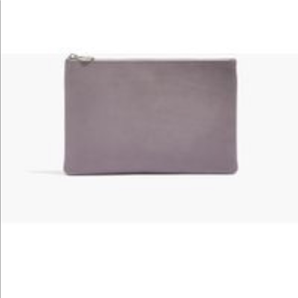 Madewell Leather Pouch Clutch in Violet Dusk
